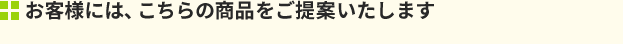お客様には、こちらの商品をご提案いたします