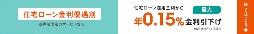 住宅ローン金利優遇割 年0.15％金利引下げ